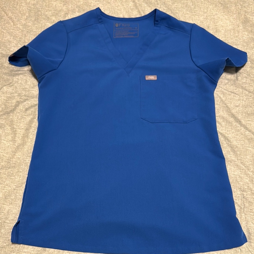 Figs Blue Scrub Top